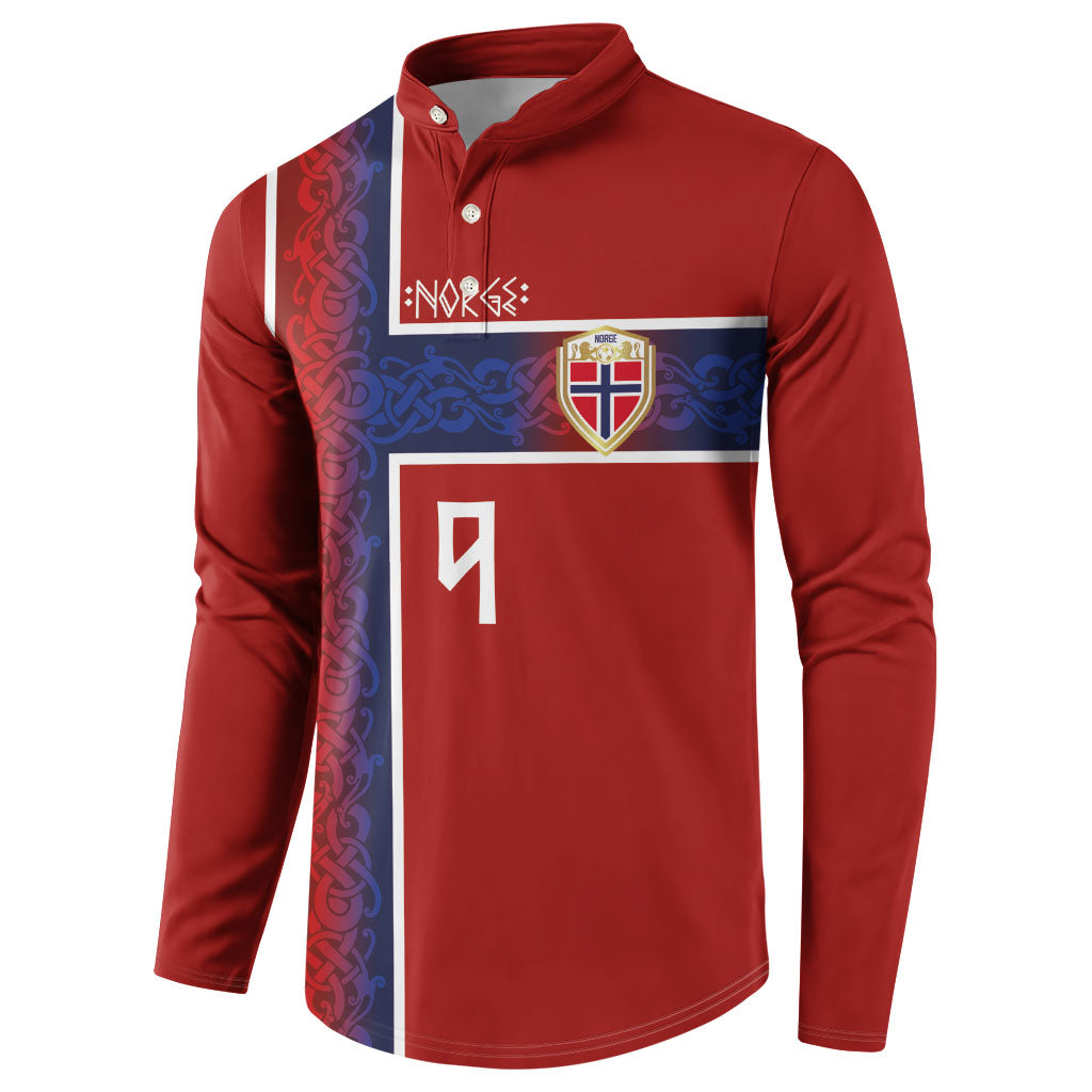 Norwegian Football Custom 2026 Button Sweatshirt Norge Viking Ornament Red Color