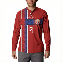 Norwegian Football Custom 2026 Button Sweatshirt Norge Viking Ornament Red Color