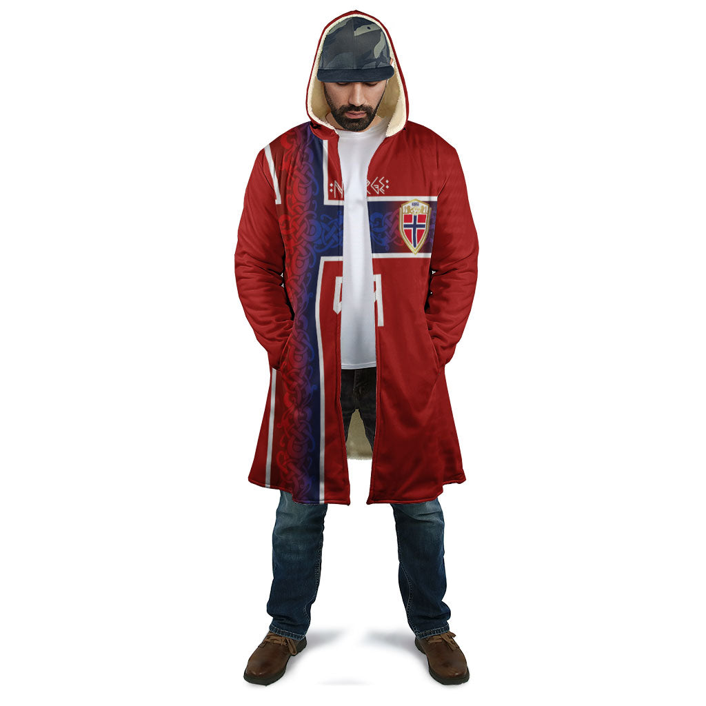 Norwegian Football Custom 2026 Cloak Norge Viking Ornament Red Color