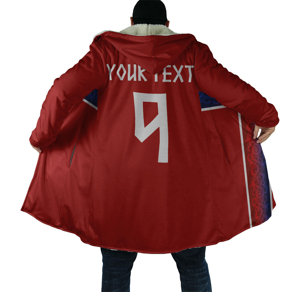 Norwegian Football Custom 2026 Cloak Norge Viking Ornament Red Color