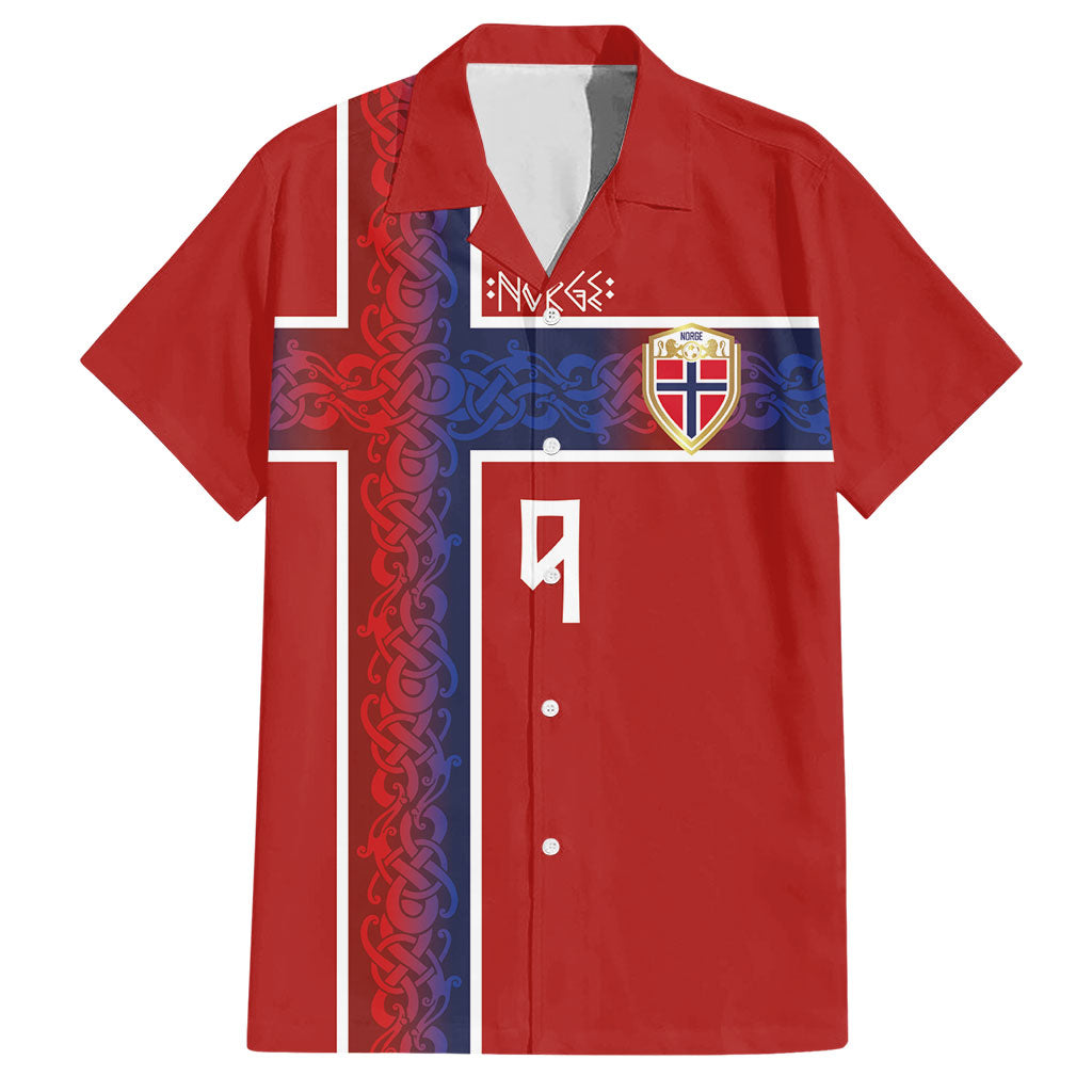 Norwegian Football Custom 2026 Hawaiian Shirt Norge Viking Ornament Red Color