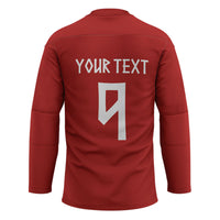 Norwegian Football Custom 2026 Hockey Jersey Norge Viking Ornament Red Color