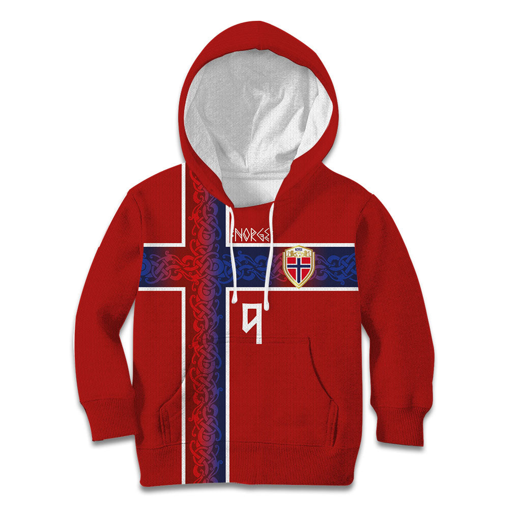 Norwegian Football Custom 2026 Kid Hoodie Norge Viking Ornament Red Color