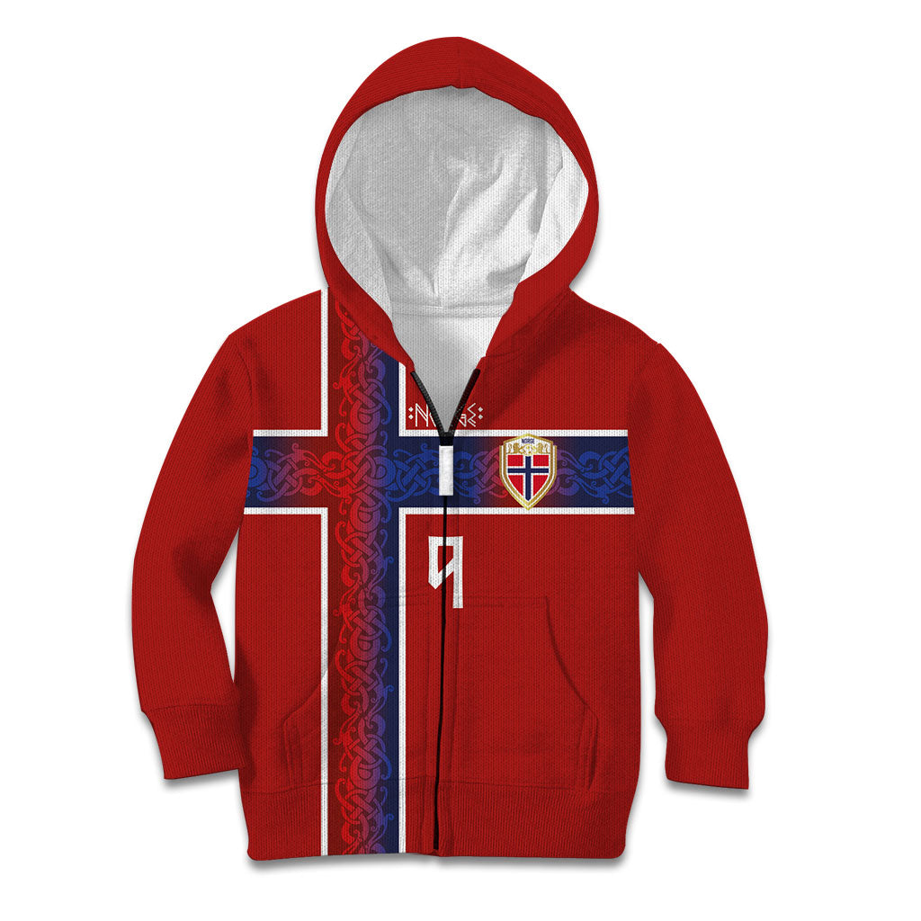 Norwegian Football Custom 2026 Kid Hoodie Norge Viking Ornament Red Color