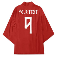 Norwegian Football Custom 2026 Kimono Norge Viking Ornament Red Color