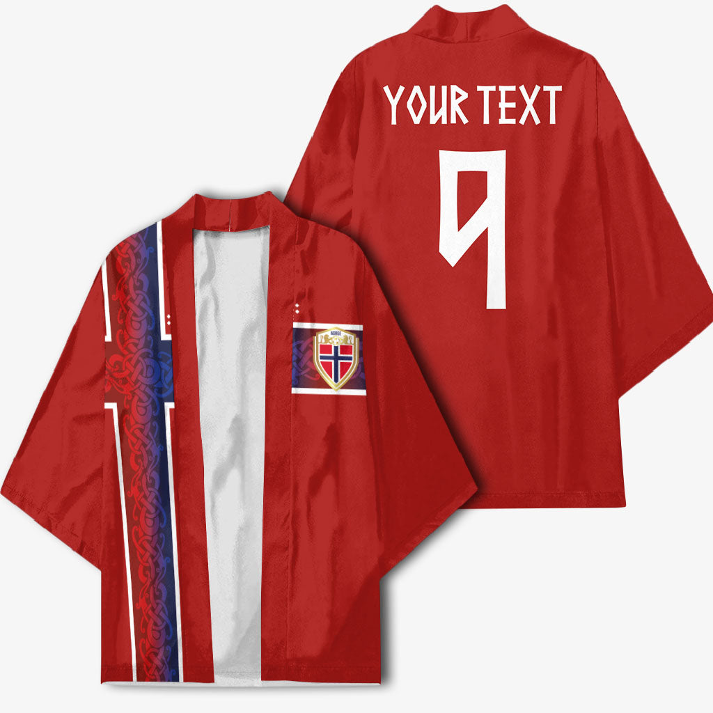Norwegian Football Custom 2026 Kimono Norge Viking Ornament Red Color