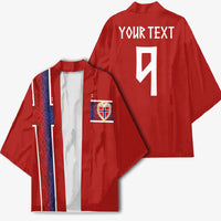 Norwegian Football Custom 2026 Kimono Norge Viking Ornament Red Color