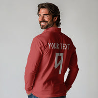 Norwegian Football Custom 2026 Long Sleeve Polo Shirt Norge Viking Ornament Red Color