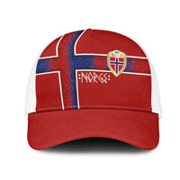 Norwegian Football 2026 Mesh Trucker Cap Norge Viking Ornament Red Color