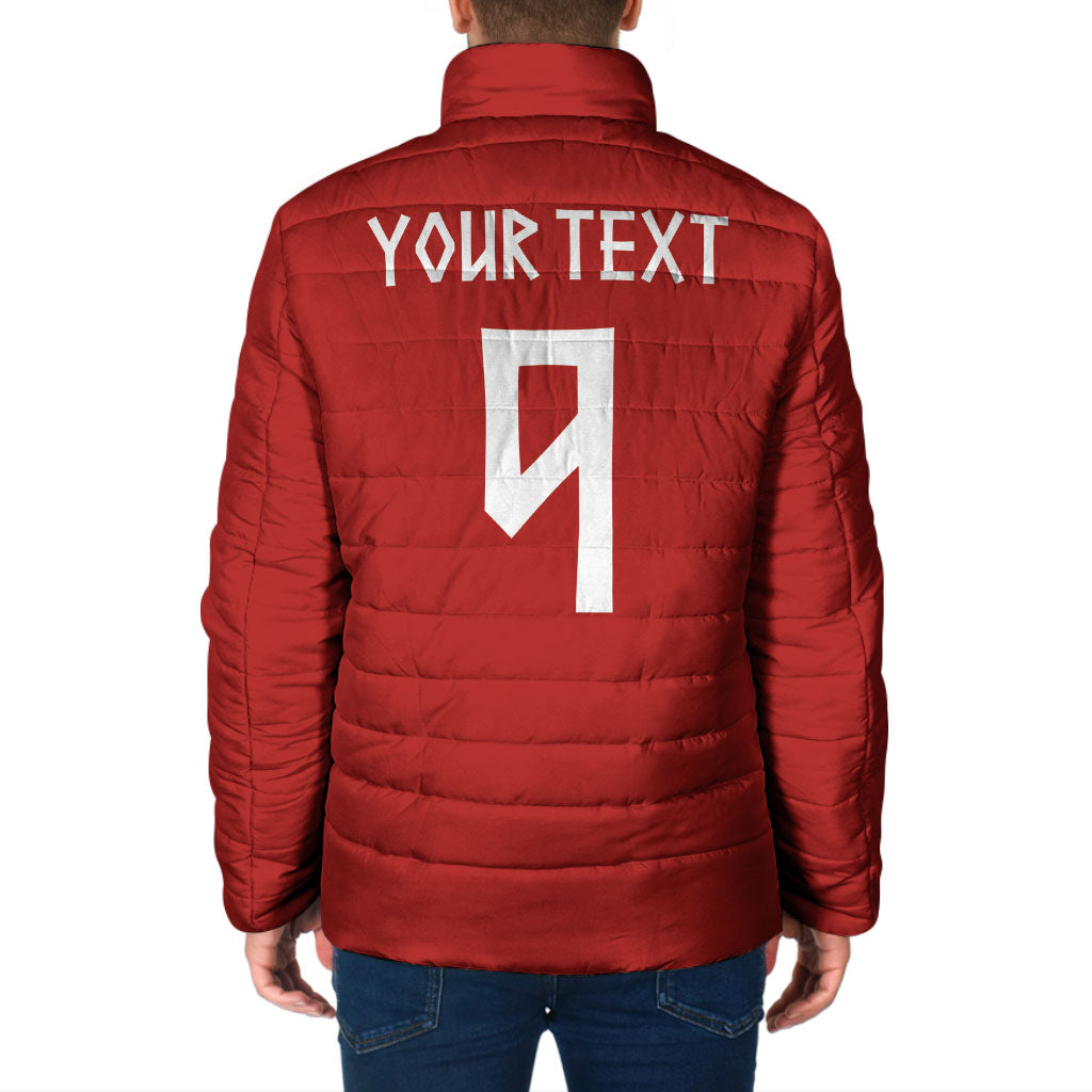 Norwegian Football Custom 2026 Padded Jacket Norge Viking Ornament Red Color