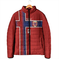 Norwegian Football Custom 2026 Padded Jacket Norge Viking Ornament Red Color