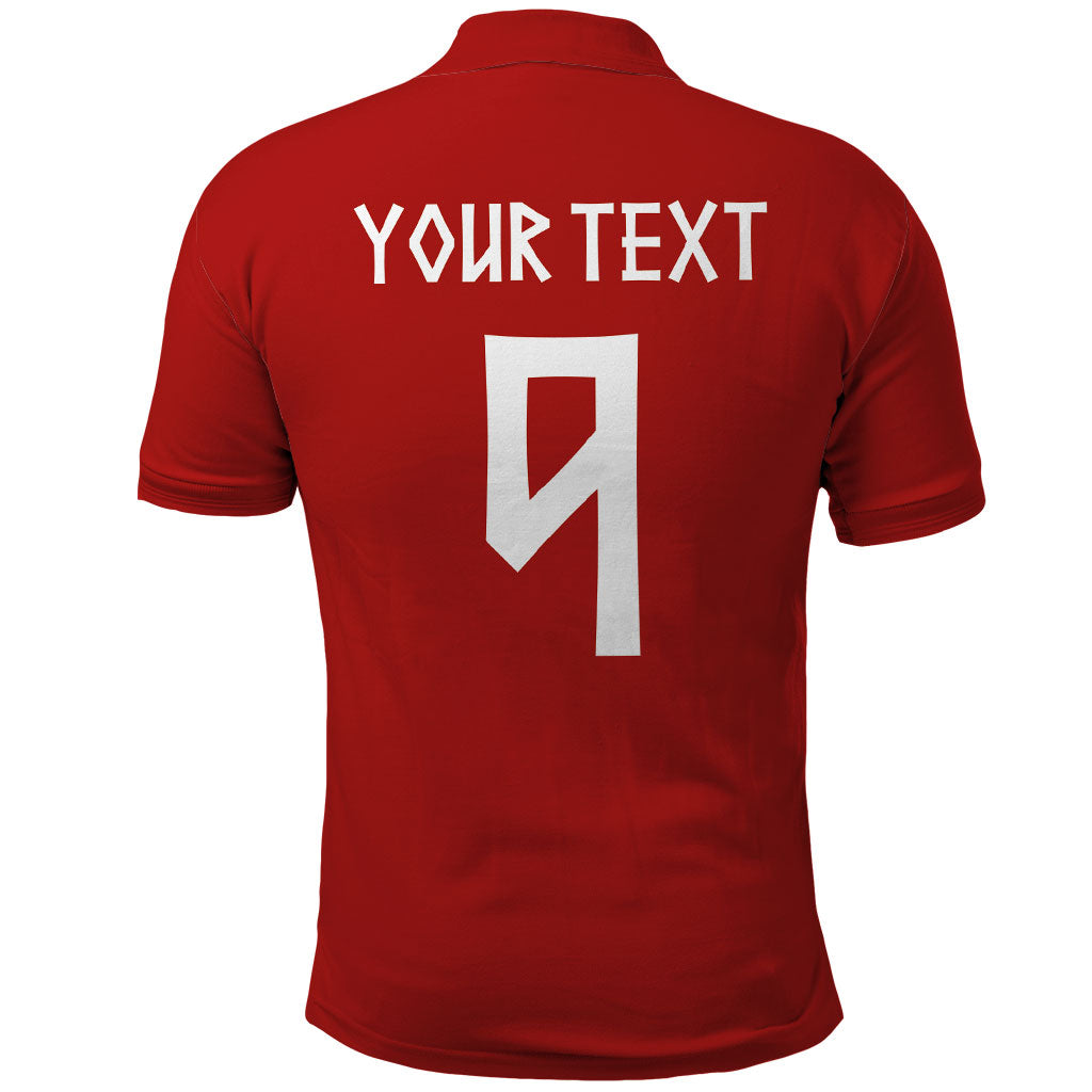 Norwegian Football Custom 2026 Polo Shirt Norge Viking Ornament Red Color