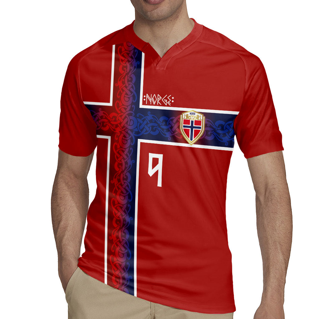 Norwegian Football Custom 2026 Rugby Jersey Norge Viking Ornament Red Color