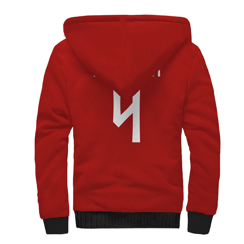 Norwegian Football Custom 2026 Sherpa Hoodie Norge Viking Ornament Red Color