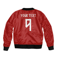Norwegian Football Custom 2026 Sleeve Zip Bomber Jacket Norge Viking Ornament Red Color