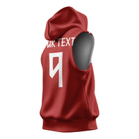 Norwegian Football Custom 2026 Sleeveless Hoodie Norge Viking Ornament Red Color