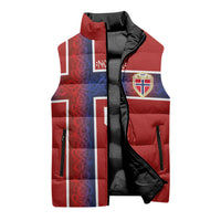 Norwegian Football Custom 2026 Sleeveless Puffer Jacket Norge Viking Ornament Red Color