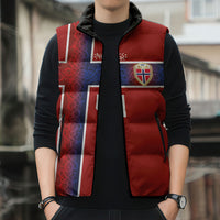 Norwegian Football Custom 2026 Sleeveless Puffer Jacket Norge Viking Ornament Red Color