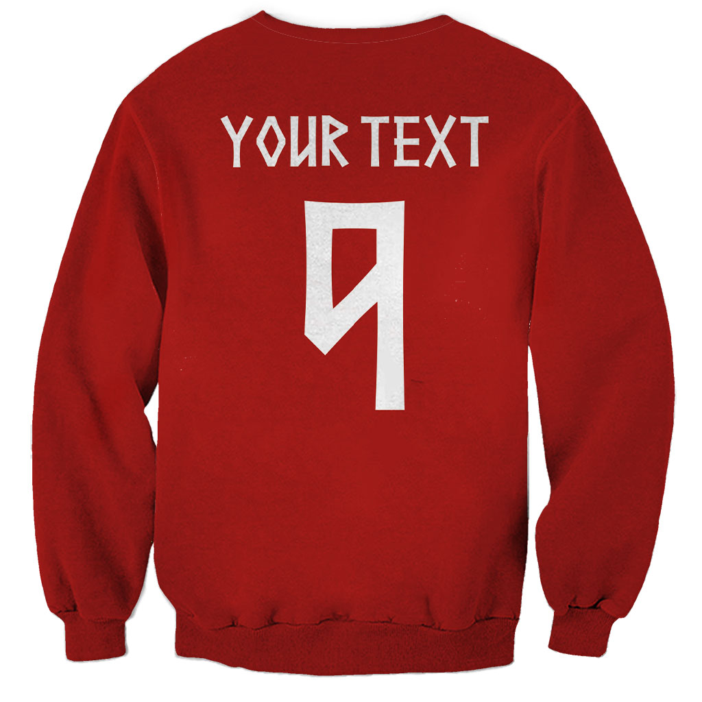 Norwegian Football Custom 2026 Sweatshirt Norge Viking Ornament Red Color