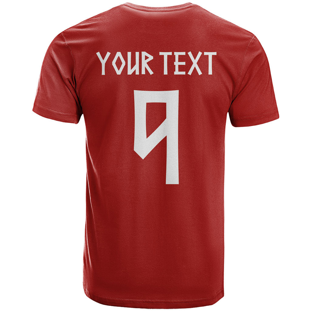 Norwegian Football Custom 2026 T Shirt Norge Viking Ornament Red Color