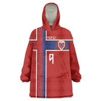 Norwegian Football Custom 2026 Wearable Blanket Hoodie Norge Viking Ornament Red Color