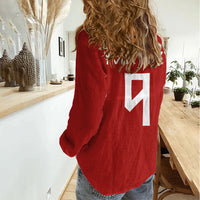 Norwegian Football Custom 2026 Women Casual Shirt Norge Viking Ornament Red Color