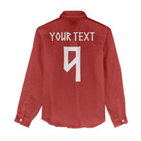 Norwegian Football Custom 2026 Women Casual Shirt Norge Viking Ornament Red Color