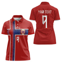 Norwegian Football Custom 2026 Women Polo Shirt Norge Viking Ornament Red Color