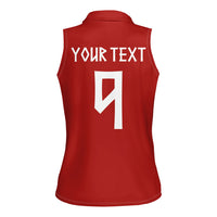 Norwegian Football Custom 2026 Women Sleeveless Polo Shirt Norge Viking Ornament Red Color