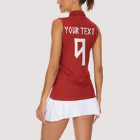 Norwegian Football Custom 2026 Women Sleeveless Polo Shirt Norge Viking Ornament Red Color