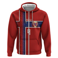 Norwegian Football Custom 2026 Zip Hoodie Norge Viking Ornament Red Color