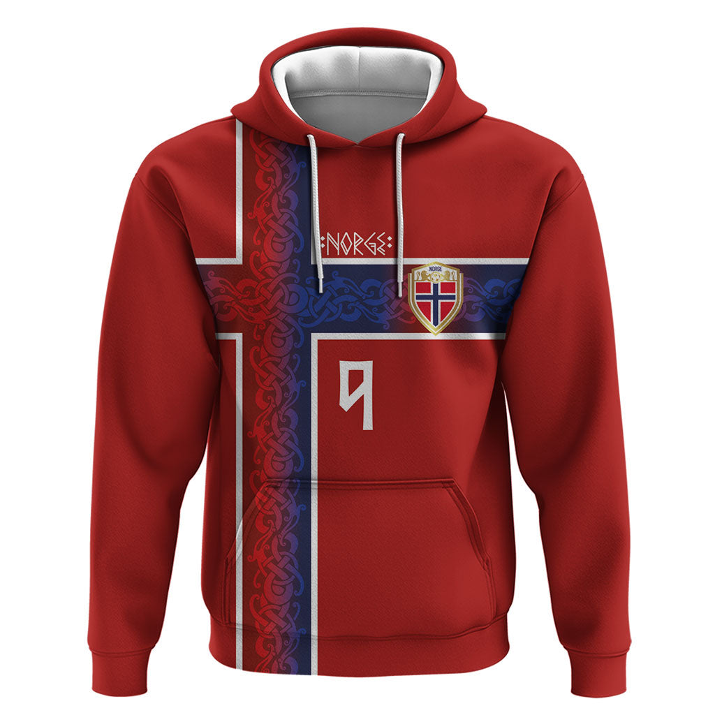 Norwegian Football Custom 2026 Zip Hoodie Norge Viking Ornament Red Color