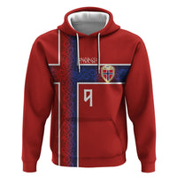 Norwegian Football Custom 2026 Zip Hoodie Norge Viking Ornament Red Color