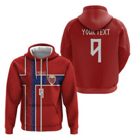 Norwegian Football Custom 2026 Zip Hoodie Norge Viking Ornament Red Color