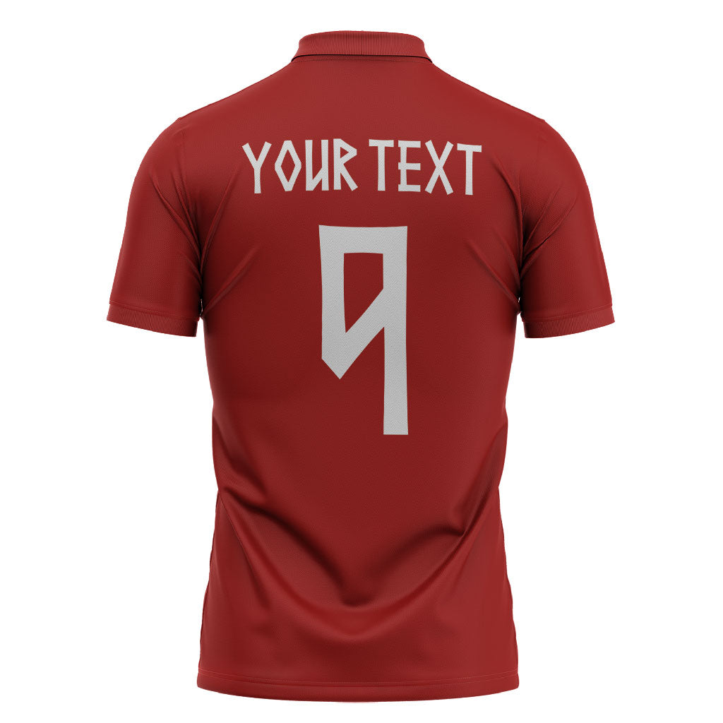 Norwegian Football Custom 2026 Zipper Polo Shirt Norge Viking Ornament Red Color