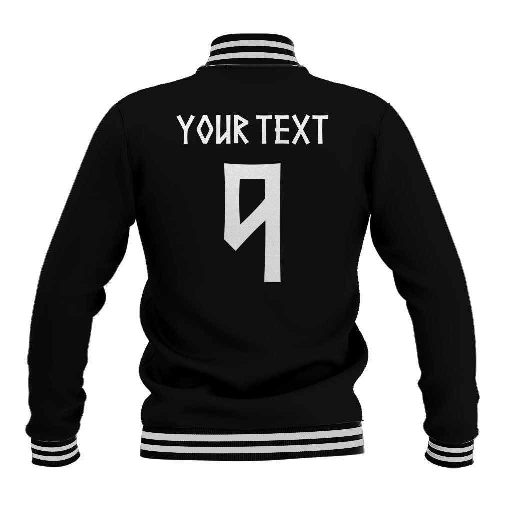 Norwegian Football Custom 2026 Baseball Jacket Norge Viking Ornament Black Color