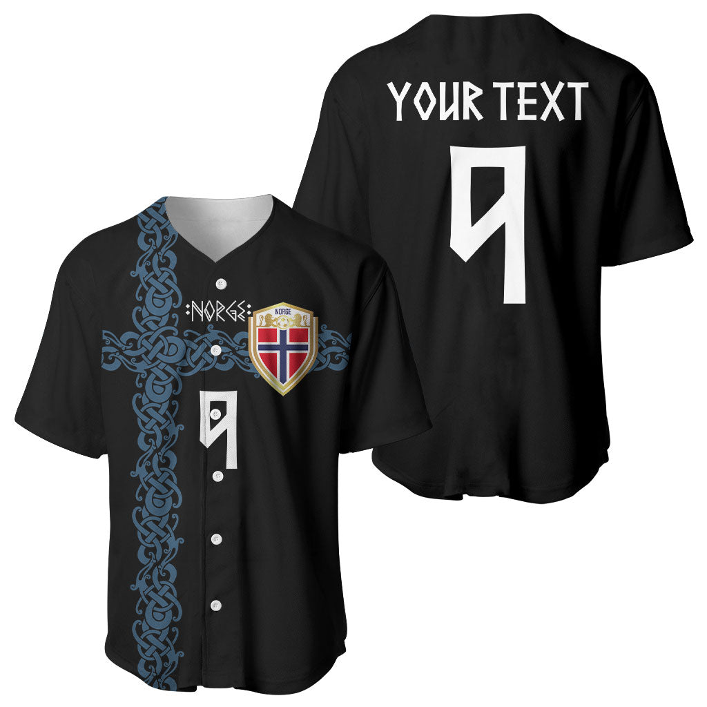 Norwegian Football Custom 2026 Baseball Jersey Norge Viking Ornament Black Color