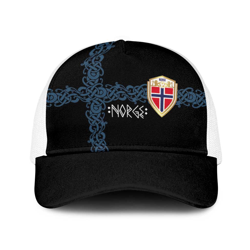 Norwegian Football 2026 Baseball Net Cap Norge Viking Ornament Black Color