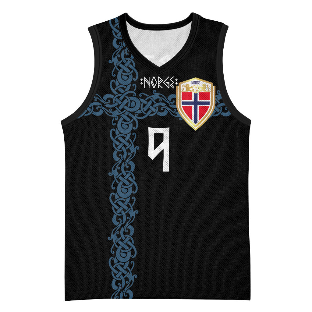 Norwegian Football Custom 2026 Basketball Jersey Norge Viking Ornament Black Color