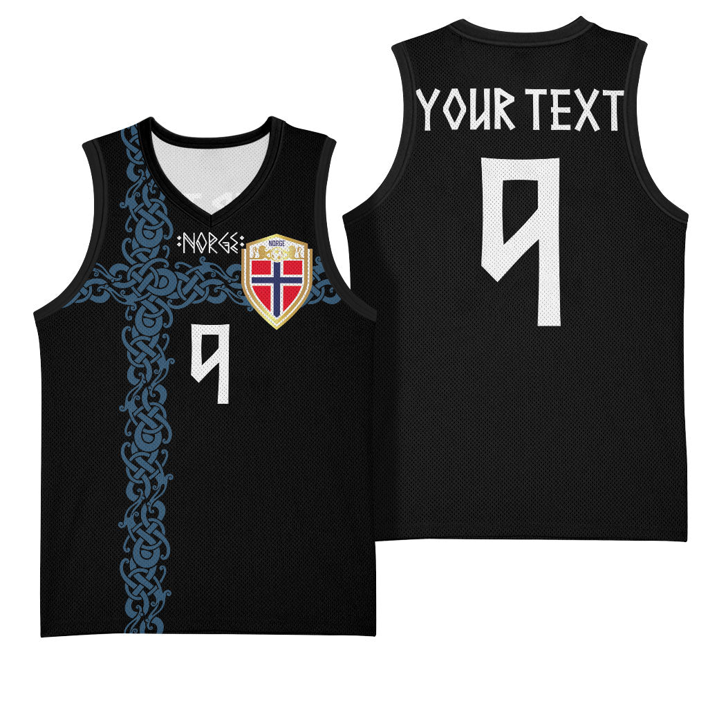 Norwegian Football Custom 2026 Basketball Jersey Norge Viking Ornament Black Color