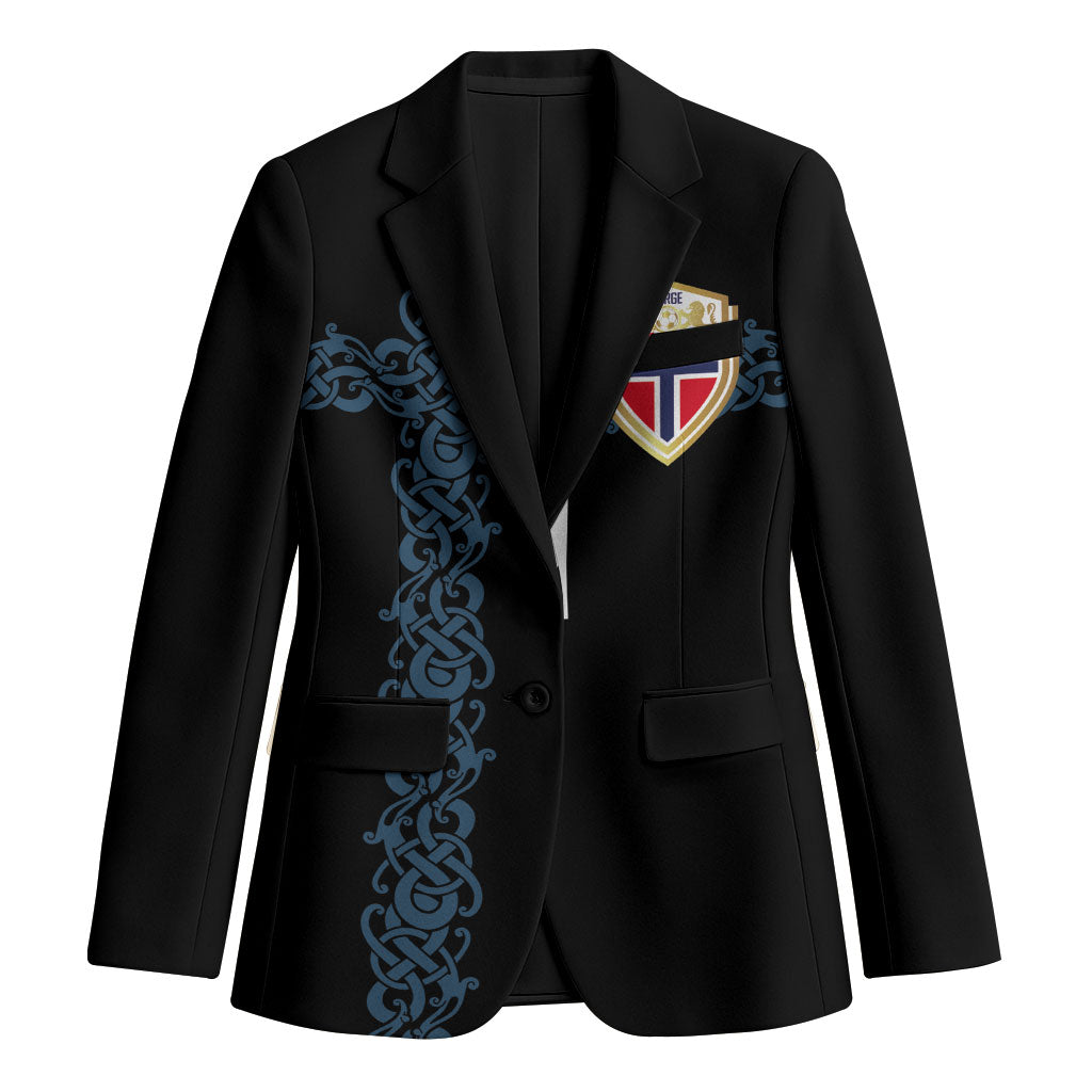 Norwegian Football Custom 2026 Blazer Norge Viking Ornament Black Color