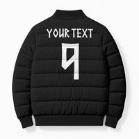 Norwegian Football Custom 2026 Bomber Puffer Jacket Norge Viking Ornament Black Color