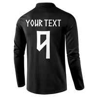 Norwegian Football Custom 2026 Button Sweatshirt Norge Viking Ornament Black Color