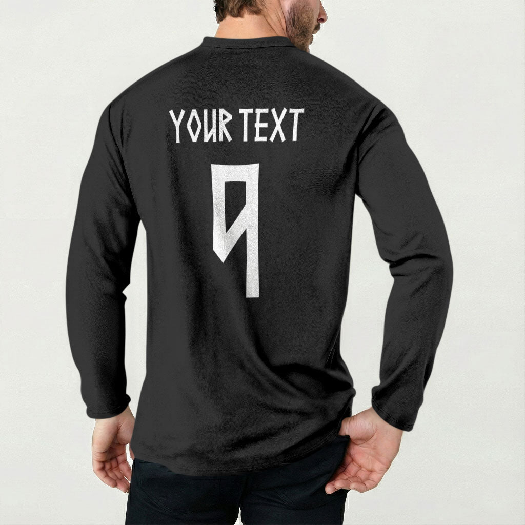 Norwegian Football Custom 2026 Button Sweatshirt Norge Viking Ornament Black Color