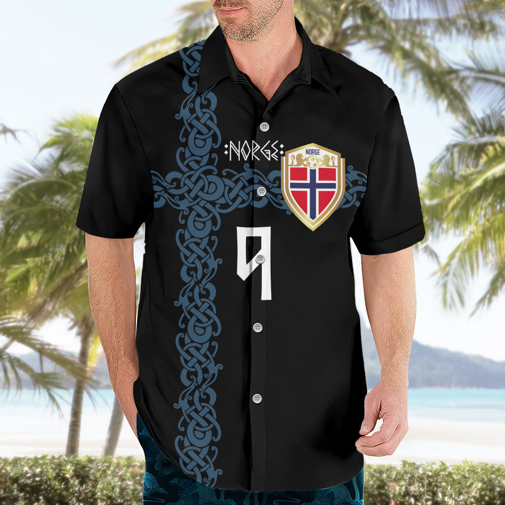 Norwegian Football Custom 2026 Hawaiian Shirt Norge Viking Ornament Black Color
