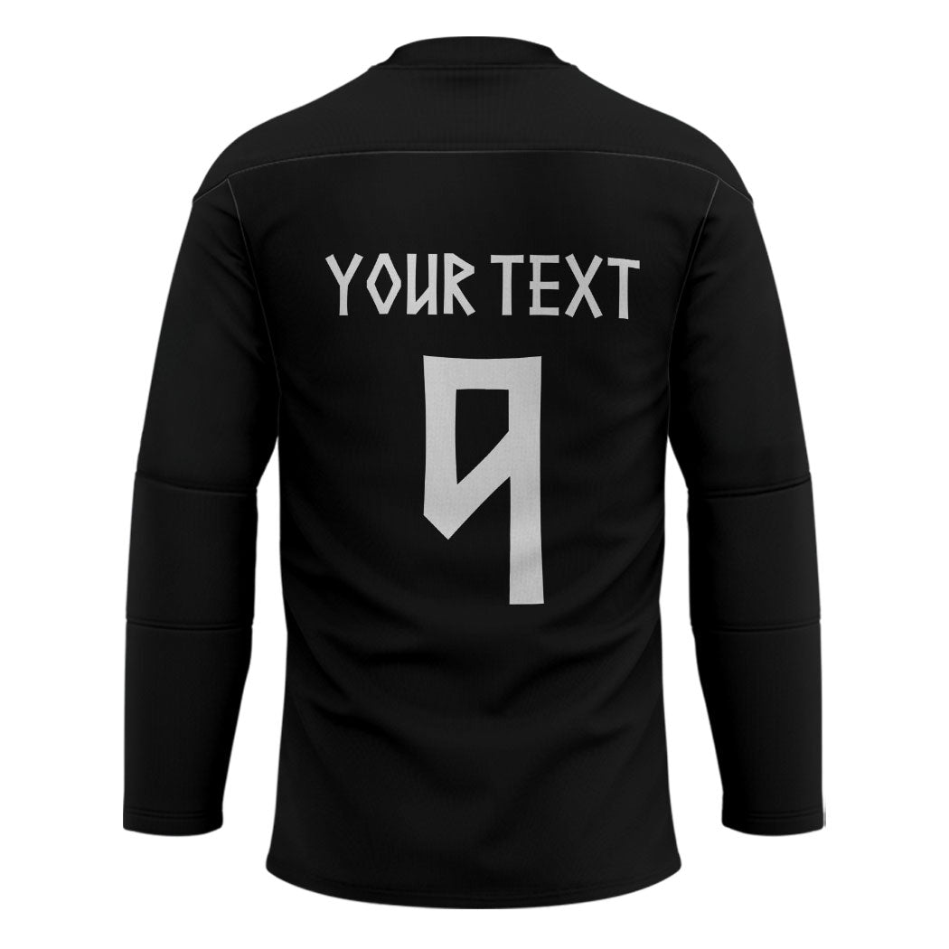 Norwegian Football Custom 2026 Hockey Jersey Norge Viking Ornament Black Color