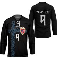 Norwegian Football Custom 2026 Hockey Jersey Norge Viking Ornament Black Color