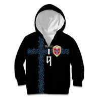 Norwegian Football Custom 2026 Kid Hoodie Norge Viking Ornament Black Color