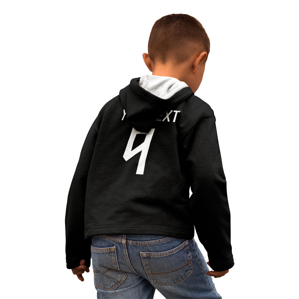 Norwegian Football Custom 2026 Kid Hoodie Norge Viking Ornament Black Color