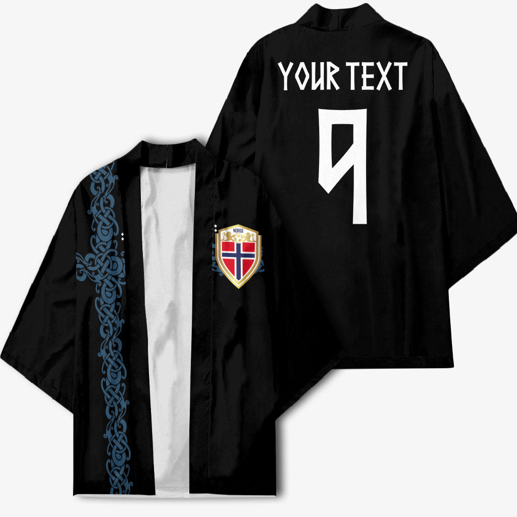 Norwegian Football Custom 2026 Kimono Norge Viking Ornament Black Color